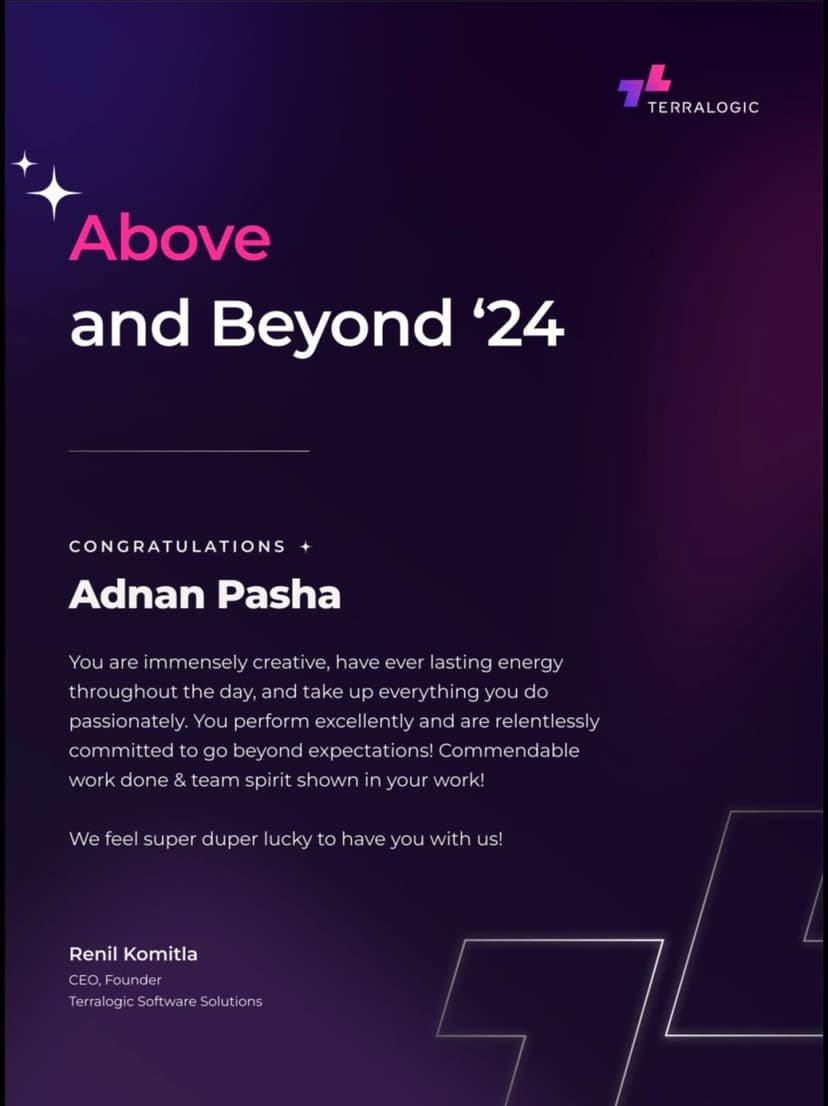 Above & Beyond Award